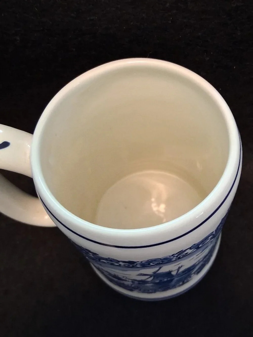 Vintage 1960s Delfts Holland Blue White Hand Painted Windmill Beer Stein Mug - Picture 5 of 7